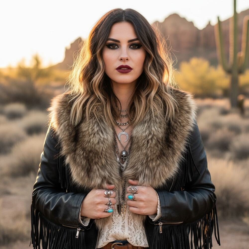 Vintage Real Raccoon Fur Stole — Thick, Plush, Natural Brown & Black